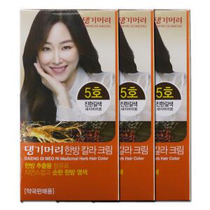 댕기머리 한방칼라크림 새치염색약 5호 진한갈색 3개