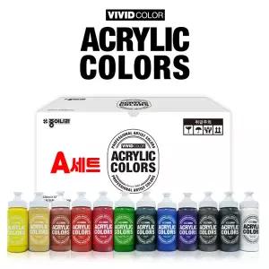 종이나라 비비드 아크릴물감 220ml 대용량 12색 A세트 무료발송