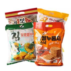 대용량 쌀과자 2개 선택 / 찹쌀 누룽지 스낵 보리 곡물과자 대용량 사무실 단체 간식
