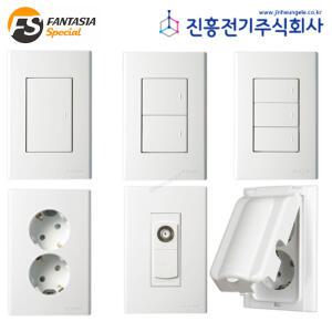 진흥전기 스위치 콘센트 FS V시리즈 1구 2구 3구 4구 5구 6구 타임스위치 플레이트