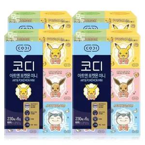코디 아트앤 포켓몬 미니 각티슈 (230매x6입)x4개 /미용티슈