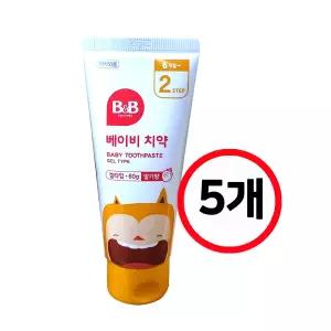 비앤비 베이비 치약 겔타입 딸기맛 (무불소)  60g x 5개