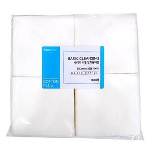 베이직 리필 일회용해면 100매 x 1봉지/순면 클렌징/해면/병원용/피부샵/피부관리실/화장솜/세안 티슈/타올/거즈