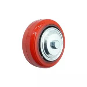 광폭 48mm 고중량 철코어 우레탄 적색 바퀴 캐스터 12.5cm(5인치) 휠