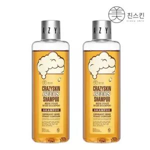 [무료배송][미친스킨]맥주효모 샴푸 2개 + 여행용 파우치 6매
