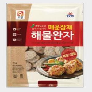 [얌얌마켓] 사조오양 냉동 매운잡채해물완자 1kg (아이스박스 포함), 간편 조리