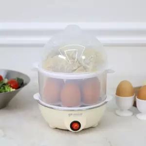 키친아트 2단 계란찜기 에그쿠커 계란삶는기계 찐빵 만두 찜기 아이보리 KA-1407