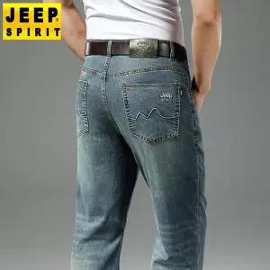 jeep 지프 봄 여름 남성 청바지 스트레이트 팬츠 자수 남자 빅사이즈 29-44