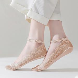 여성 레이스덧신 여름 페이크삭스 진주장식 논슬립 안벗겨지는 끈 덧신 10켤레 세트