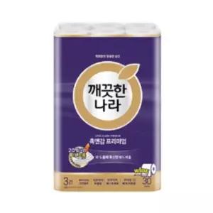 깨끗한나라 촉감앤케어 와이드 화장지 30m 30롤 1팩