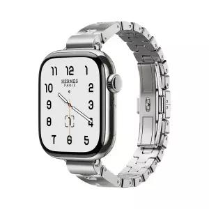 Apple Watch Hermes 11 GPS + Cellular 42mm 실버 티타늄 케이스 그리고 사티네 Grand H Fin (S/M/L) Size