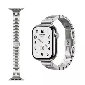 New Apple Watch Hermes 42mm Grand H Fin Band (Satine) - Size S/M/L