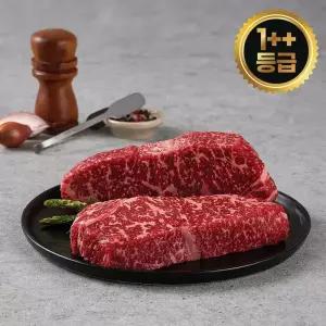 더미트 소고기 한우 1++등급 채끝 400g (200g*2)/국내산/구이용/로스구이/바베큐