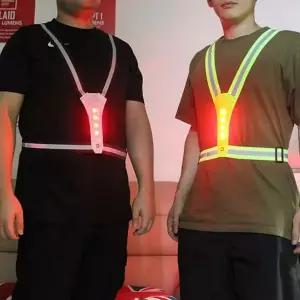 led 반사 조끼 작업용 경량 야간 led 안전 조끼 도로 어린이 자전거 라이딩 레저 러닝 운동 밴드