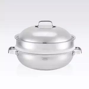 무연마제 통5중 스텐냄비 스테니 찜냄비 찜솥 스테인리스 파티웍 28cm