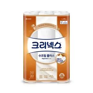 크리넥스 수프림 플러스 3겹 화장지 40m x 30롤 소프트 무형광 두루마리휴지 코스트코