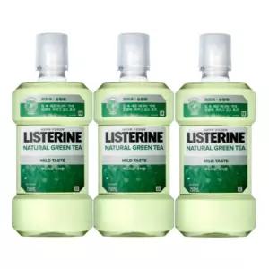 리스테린 녹차 가글액 내추럴 그린티 마일드 구강청결제 750ml / 3개
