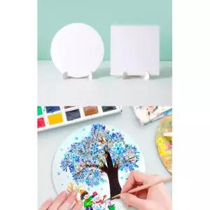 무지 화이트 입체 종이 탁상 액자 사각형 원형 꾸미기용 5p 복지관 DIY 교구