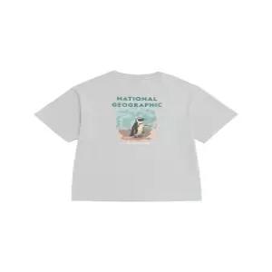 내셔널지오그래픽 키즈 미니미 라텔 동물 빅그래픽 반팔 티셔츠 LIGHT KHAKI K262UTS931