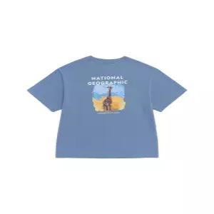 내셔널지오그래픽 키즈 미니미 라텔 동물 빅그래픽 반팔 티셔츠 MIDDLE BLUE K262UTS931