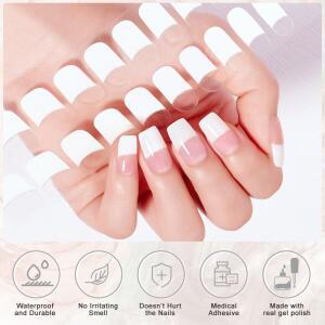 16팁스 세미큐어드 젤 네일 스티커 순색 UV/LED 램프 폴리쉬 랩 롱래스팅 풀커버 데코