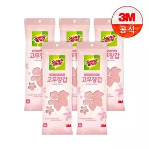 3M 스카치브라이트 고무장갑 베이비핑크 중) x 5개