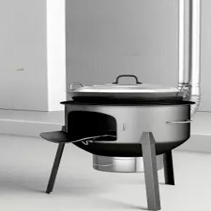 장작 화덕 야외 캠핑 화로대 바비큐 솥뚜껑 연통 원형 그릴 BBQ 버너