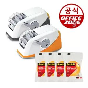 스카치 원터치 디스펜서 + 550R (12X20M) 리필 4개 세트 테이프 커터기