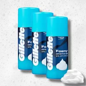 Gillette 질레트 포오미 센스티브 쉐이빙폼 175g 3개 민감피부 무향 무색소 면도거품