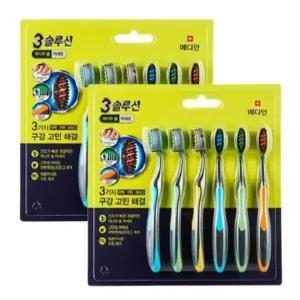 메디안 트리플 솔루션 칫솔  미세모 6개입 2개 (총12개)
