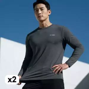 2장 세트 김영주골프 남성 파워냉감 라운드 긴팔티 골프 등산 아웃도어 기능성 이너웨어