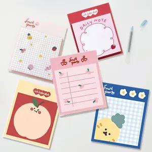 캐릭터 소분 SET 125매 과일친구/메모지/미니수첩/떡메모지/북마크/귀여운포스트잇/점착메모지/접착메모지
