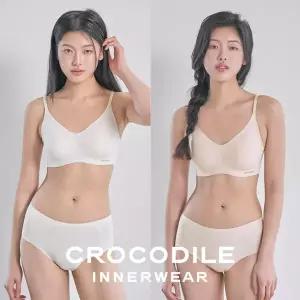 [크로커다일] 소프트 쿨인견 쉘론 패드분리 후크형 브라+팬티 4종세트 오트밀 베이지 CDW5N1718_T