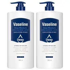 고보습 1+1 바세린 바디로션 대용량 1000ml 2개 딥 모이스처 바디크림