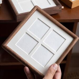 고급스러운 15x15cm DIY 그리드 커플 웨딩 우드 사진 액자 스탠드 홈 데스크탑 장식 선물용