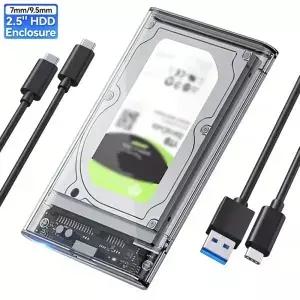 2.5인치 투명 모바일 외장 하드 드라이브 케이스 SATA to USB 3.0/Type C 박스 인클로저 5Gbps 공구 없이