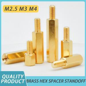 육각 황동 남성 여성 마더 보드 스탠드 오프 마운트 M2.5 M3 M4 스레드 6mm 보드 랙 스터드 스레드 기둥 PC