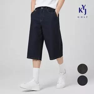 [KYJ 김영주골프]김영주골프 여름 버뮤다 7부 데님팬츠 남성 와이드핏 청반바지 DQMMHS40