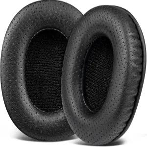 소니 MDR-7506 MDR-CD900ST 모니터 헤드폰용 소울윗 램스킨 교체 이어패드 고밀도 폼이 있는 쿠션 - 블랙