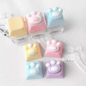 싼비즈 [6422-21]아크릴 키캡파츠 탑꾸재료 컬러발바닥 15x13mm 랜덤발송 ,1개