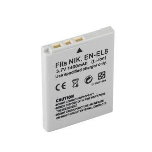니콘 ENEL8/EN-EL8용 고용량 3.7V 1400mAh 리튬이온 배터리, 디지털 SLR 카메라 교체용