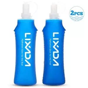 Lixada 야외 스포츠 캠핑 러닝 자전거 소프트 물병 접이식 TPU 플라스크 물가방 1/2 개 500mm 300ml
