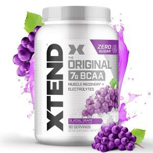 익스텐드 BCAA 파우더 7g 및 2.5g L-글루타민, 운동 후 무설탕 근육 음료와 남성 여성용 아미노산, 90인분 제공