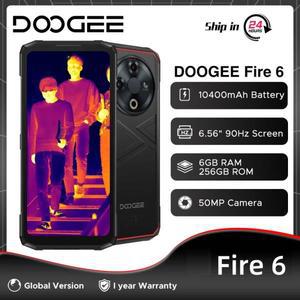 글로벌 버전 DOOGEE Fire 6 러기드 폰 16GB 256GB 열화상 카메라 6.56인치 90Hz 디스플레이 10400mAh 배터
