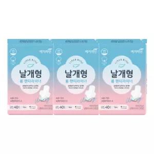 예지미인 팬티라이너 롱 날개형 생리대 여성 40매 X 3 BNS