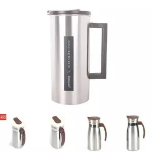 키친아트 라팔 스테인리스물병1600ML/물병/보냉/손잡이/탕비실/식당용/스탠/냉온/안방용/대용량/보리차/물