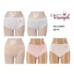 트라이엄프 여성 순면 50수 자수 맥시 면팬티 5종세트 TCWPTR161303633
