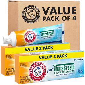 ARM & HAMMER 치약 플러스 테라 브레스 입냄새 상쾌제, 상쾌한 아이스 민트 맛, 구취를 위한 미백 항균 불소 치약, 5.5온스(4팩)