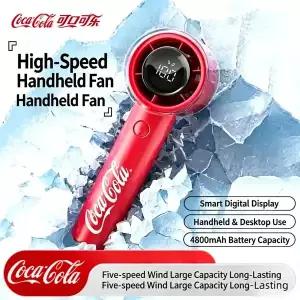 코카콜라 휴대용 선풍기 개인용 핸드헬드 팬 5단계 LED 디스플레이 4800mAh USB 충전식 여행용 2026 월드컵