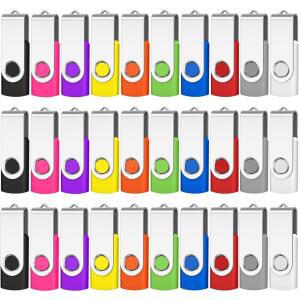 아레탑 USB 1GB 벌크 플래시 드라이브, USB2.0 스위블 엄지 드라이브 50팩 메모리 스틱 펜 50팩(1GB, 혼합 색상)